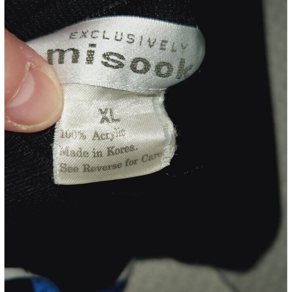 Misook Pants Womens‎ XL Black Acrylic Knit Wide Leg High Rise Workwear Career - Picture 7 of 8